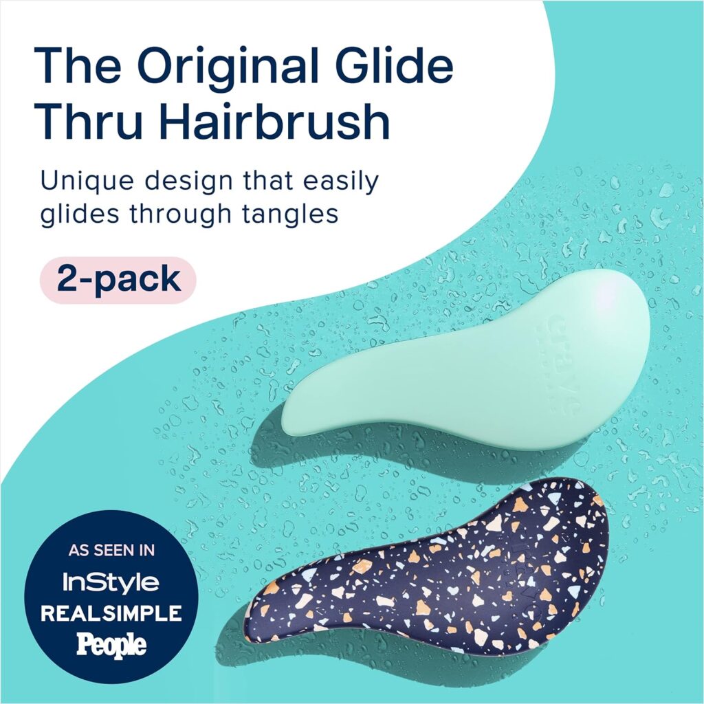 Crave Naturals Glide Thru Detangling Hair Brushes (2 Pack)