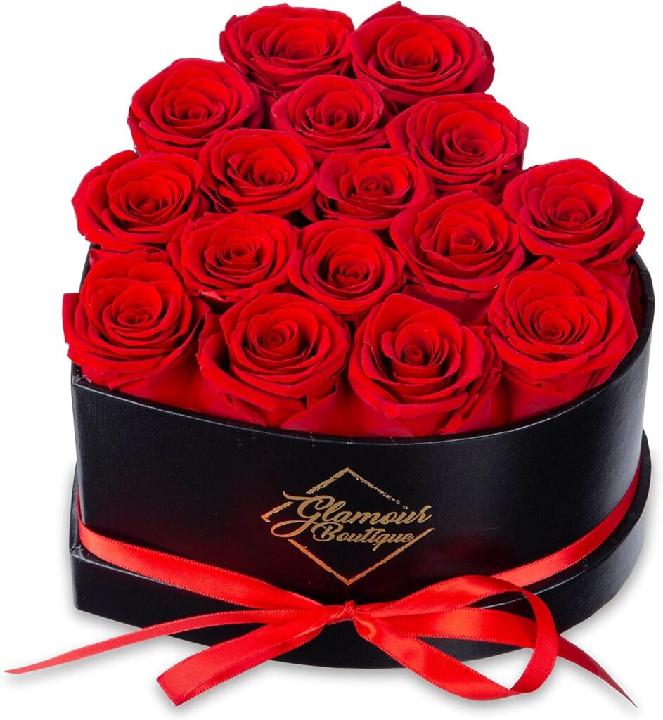 GLAMOUR BOUTIQUE 16-Piece Forever Flowers Heart Shape Box