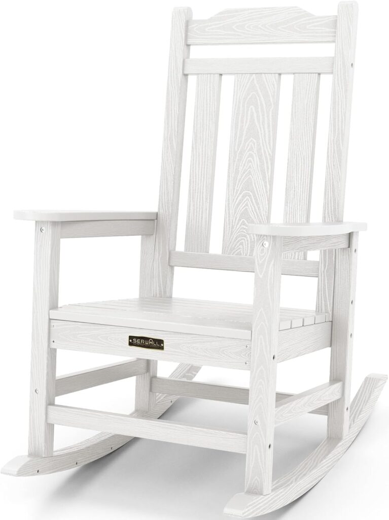 SERWALL Outdoor Rocking Chair in White