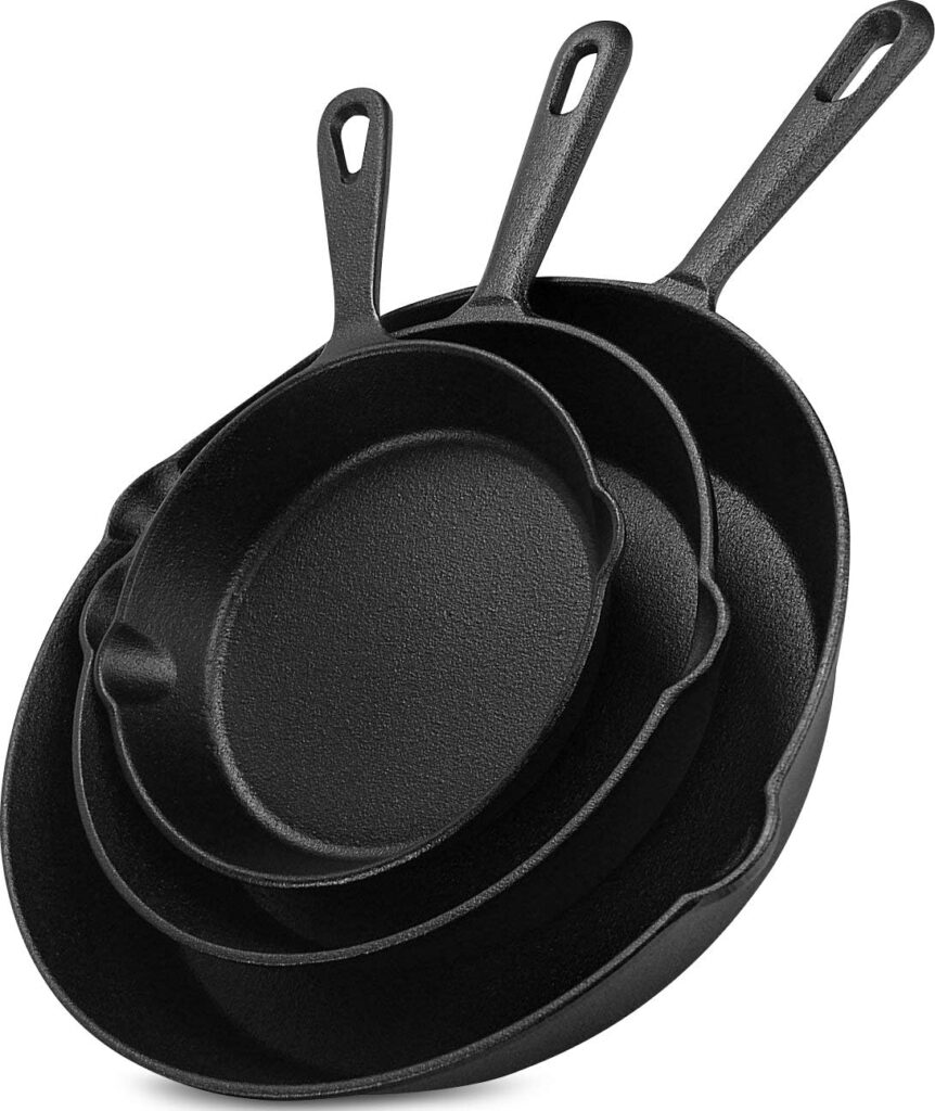 Utopia Kitchen Pre Seasoned Cast Iron Skillet 3 Piece