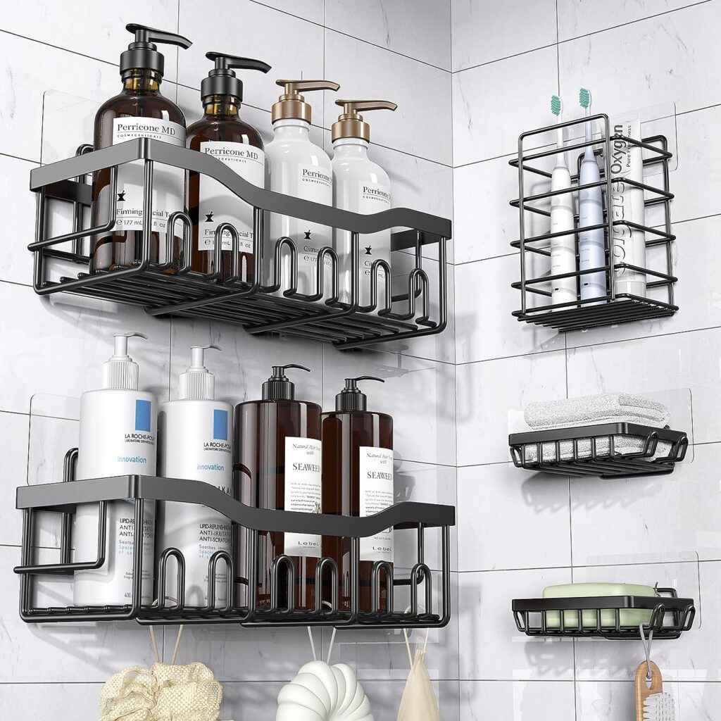 Adhesive Shower Organizers, 5 Pack