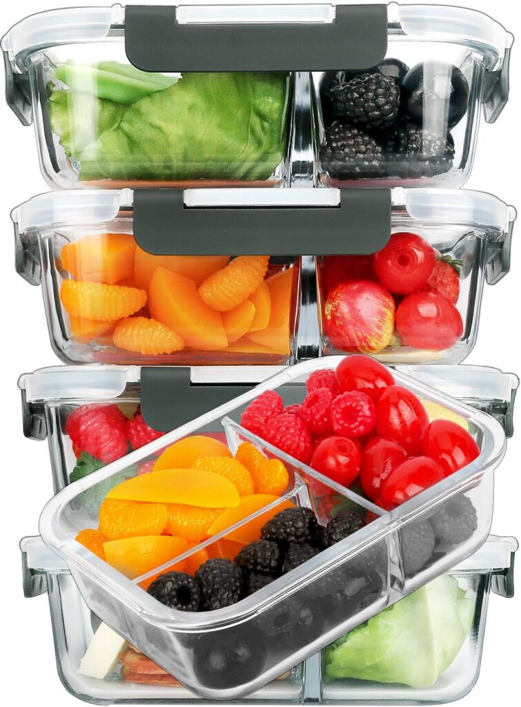 M MCIRCO [5-Pack, 36 oz] Glass Meal Prep Containers with Lids
