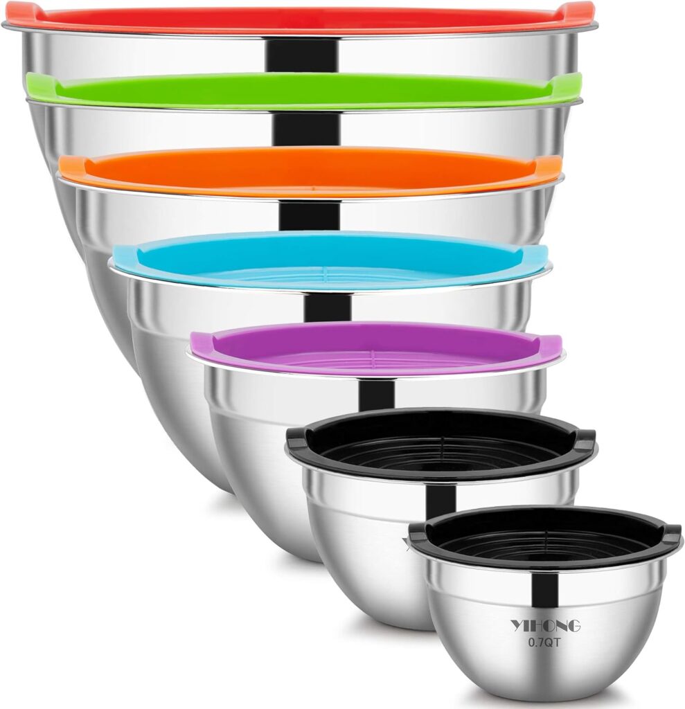 YIHONG 7 Piece Mixing Bowls with Lids