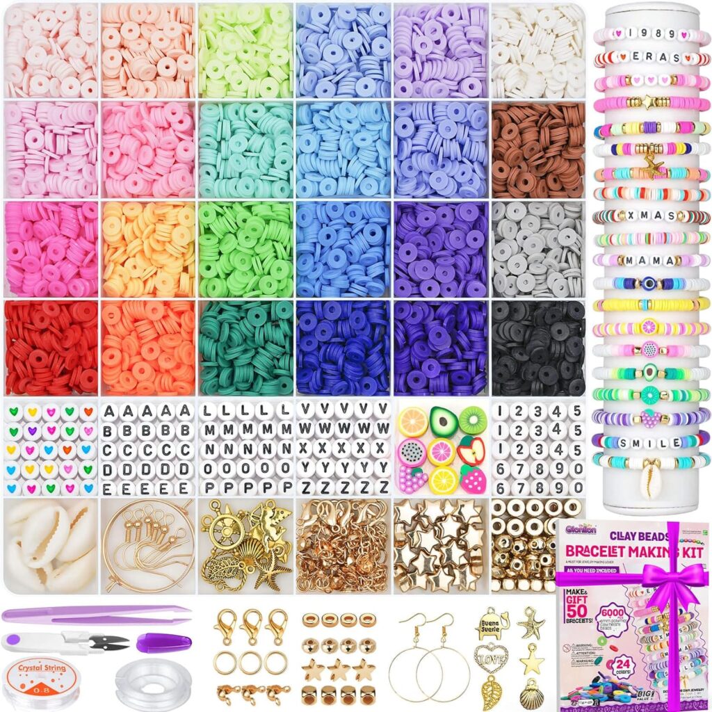 Gionlion 6000 Clay Beads Bracelet Making Kit