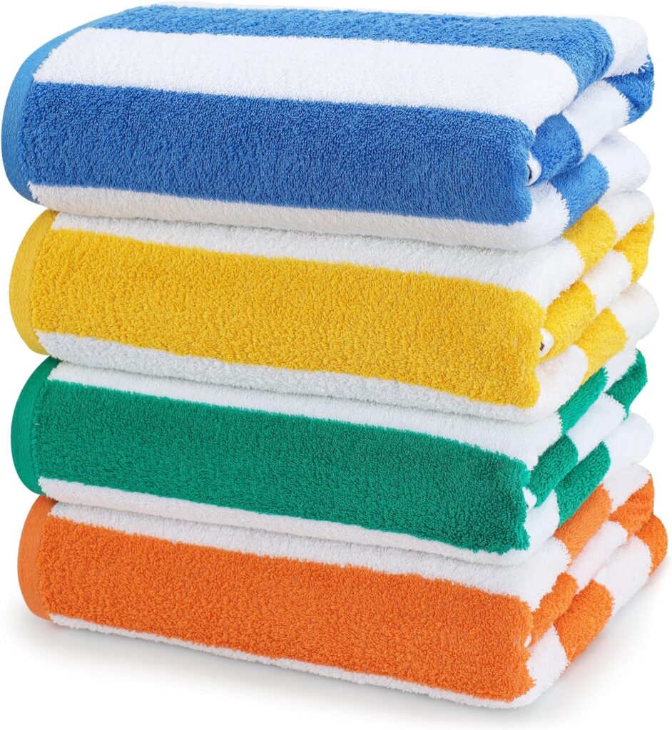 Utopia Towels Cabana Stripe Beach Towels (Pack of 4)