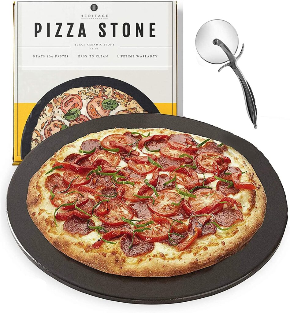 Heritage 15" Ceramic Pizza Stone Set
