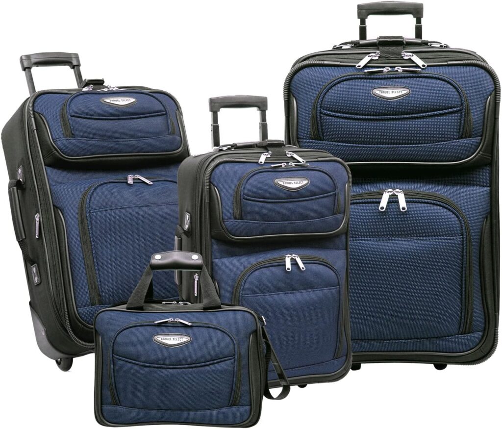 Travel Select Expandable Rolling Luggage, Navy, 4-Piece Set