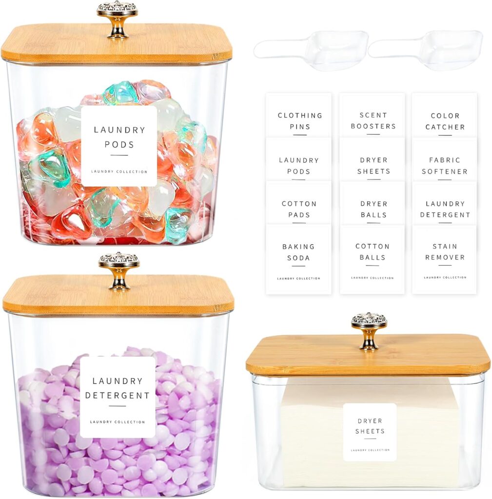 3 Pack Laundry Room Organization Storage Containers