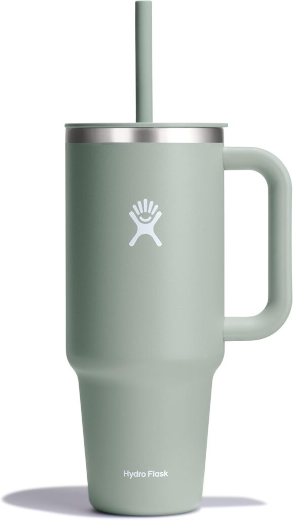 THE BEST TUMBLER: The insulated Hydro Flask 40 oz Travel Tumbler is here to hydrate more and refill less. The insulation keeps drinks cold and the durable handle takes it to the next level. The perfect size stainless steel tumbler bottle can go anywhere, even fitting most cupholders. Cold stays cold, and the flexible straw is easy to sip any which way. COLD STAYS COLD: Thanks to the double-wall vacuum insulation, drinks stay cold for hours. The TempShield insulation delivers cold hydration anytime so your morning fill is the perfect temp. LEAK-RESISTANT: The leak-resistant press-in lid with straw on the insulated Travel Tumbler keeps drinks ready to sip. The Flexible Straw lid is soft on teeth and easy to flex so you can sip any which way. FITS CUPHOLDERS: The cupholder-friendly design means your water tumbler fits seamlessly in most cupholders. Designed for seamless cupholder cohabitation, it's right at home on the open road, on the sidelines, in a pack or wherever you need to set your sips. PURE TASTE: Durable pro-grade stainless steel ensures pure taste and no leftover flavor transfer. So, today's water won't have any taste of yesterday's iced tea. Hydro Flask Travel Tumbler Stainless Steel Vacuum Insulated Tumbler