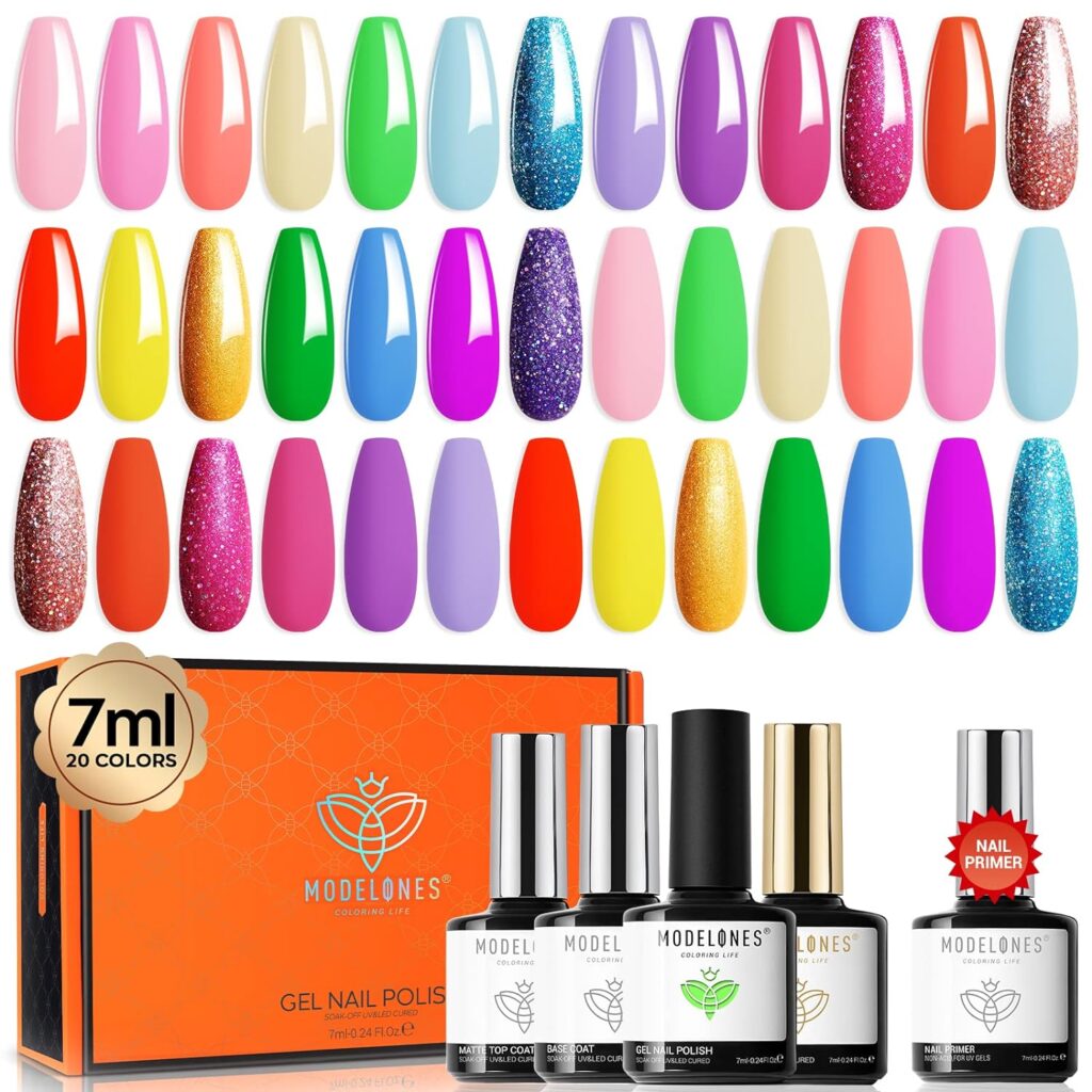 Modelones 24 Pcs Gel Nail Polish Kit