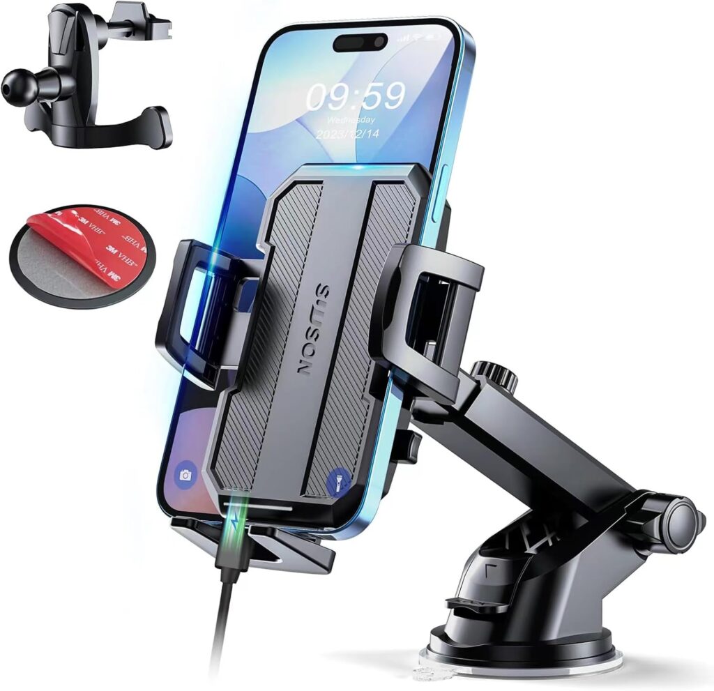 Upgraded 3-in-1 Car Phone Holder Mount