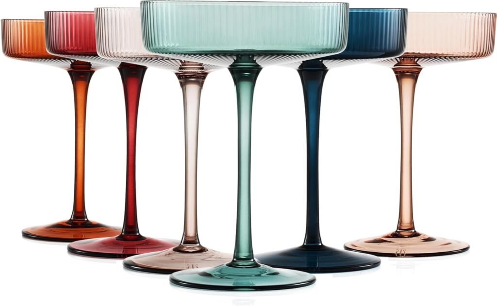 Colored Vintage Art Deco Martini Glasses