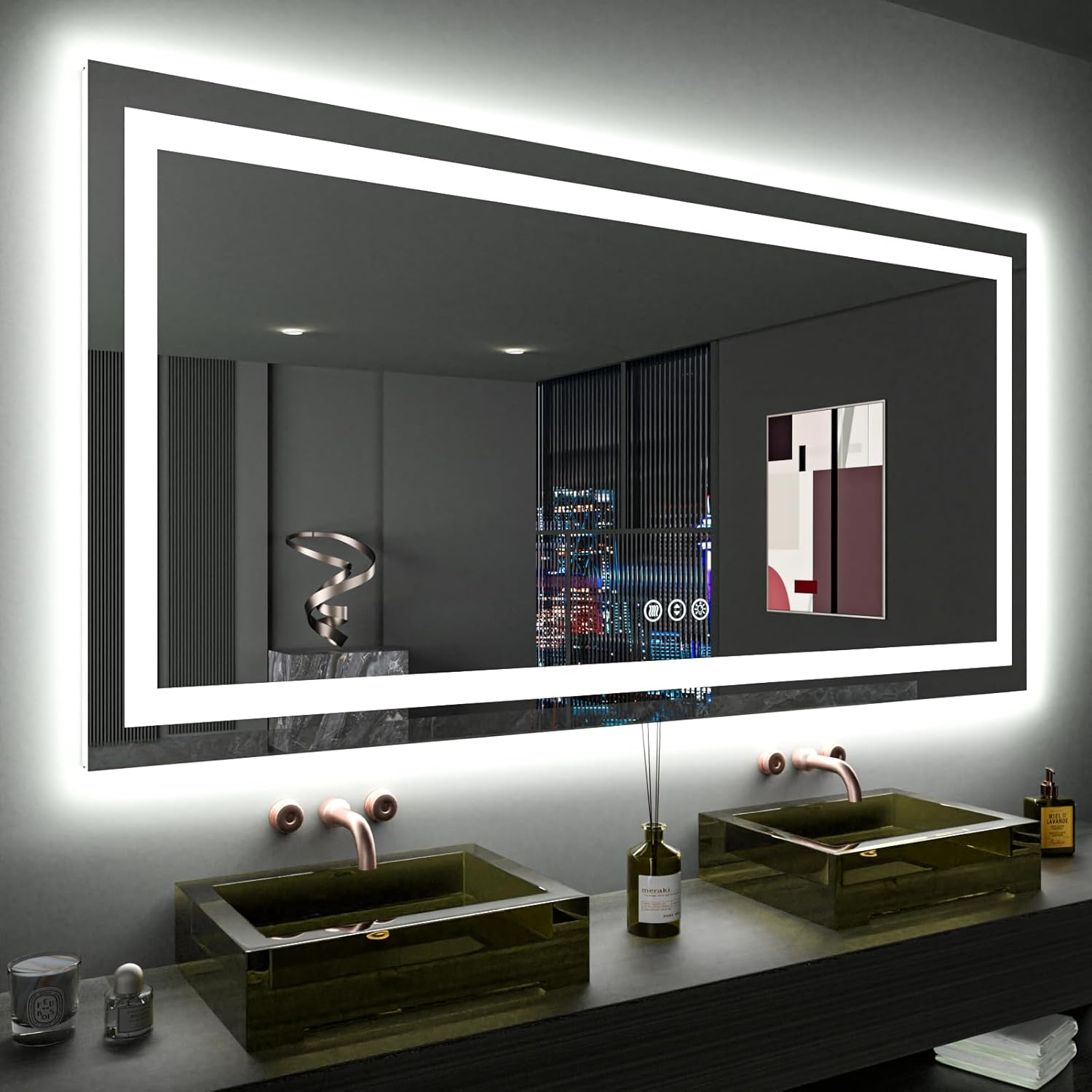 LOAAO 60X36 LED Bathroom Mirror