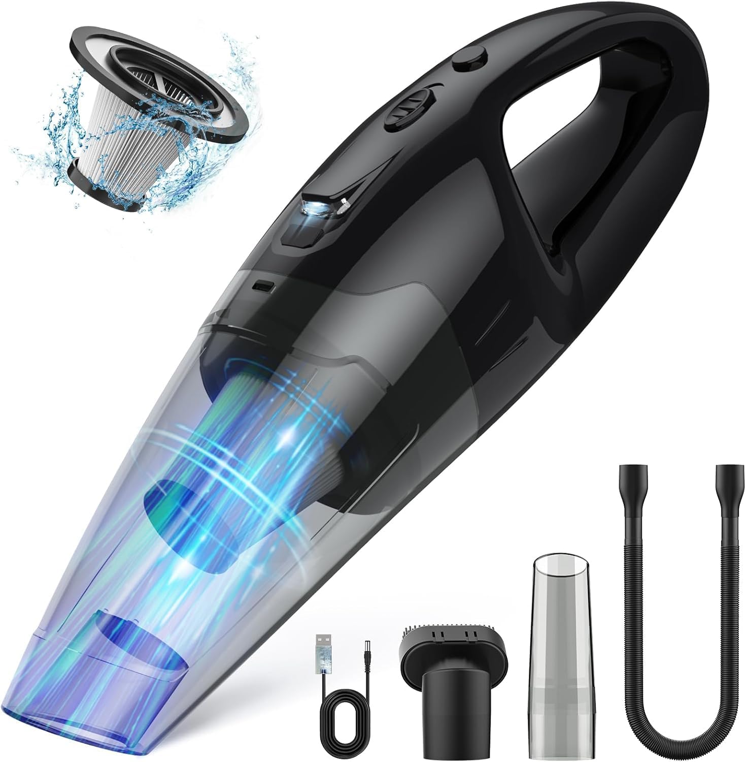 Handheld Vacuum Cordless Rechargeable 3-in-1, USB Charge, Car Vacuum
