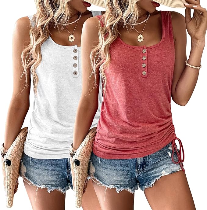2 Pack Summer Tank Tops for Women