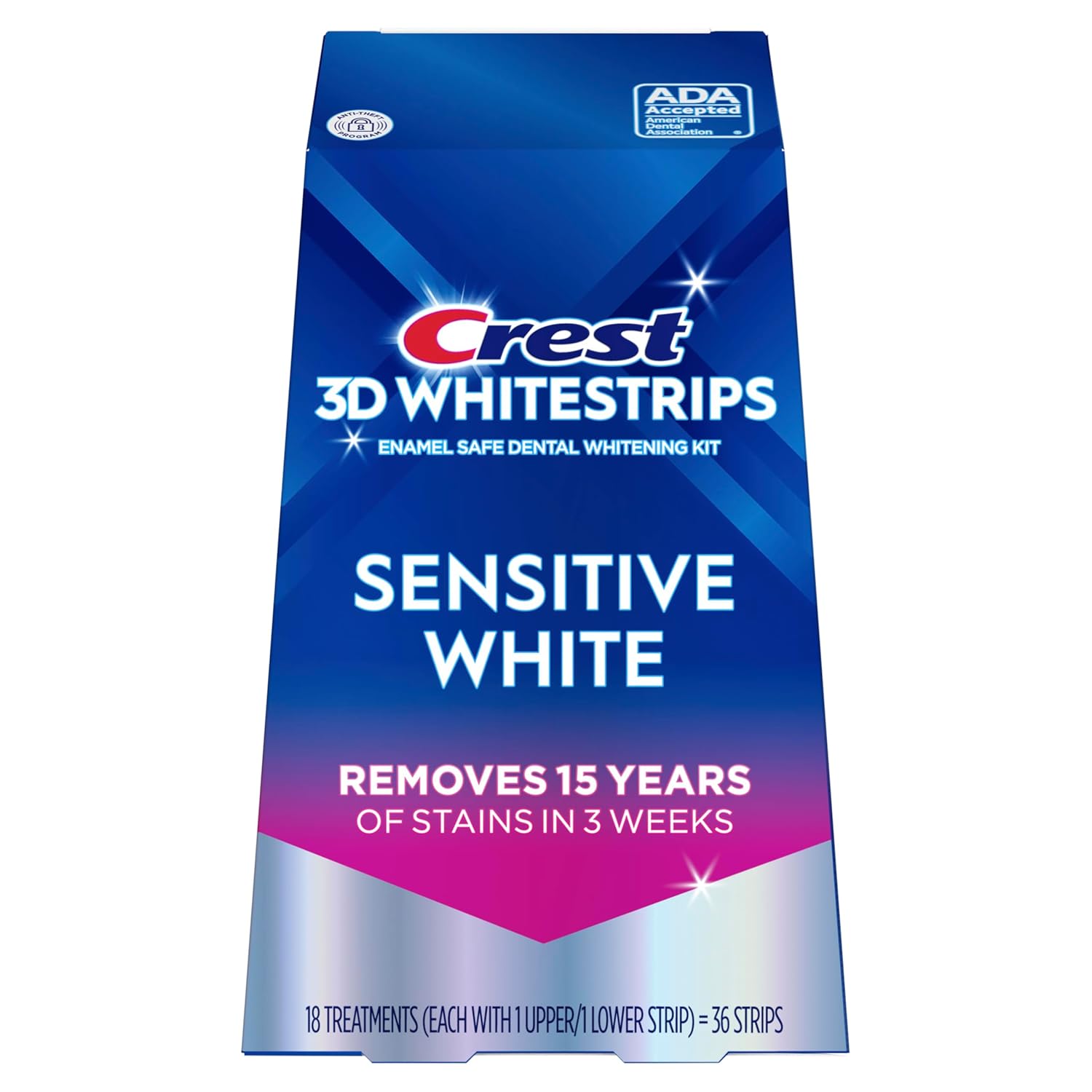Crest 3D Whitestrips Sensitive At-Home Teeth Whitening Kit