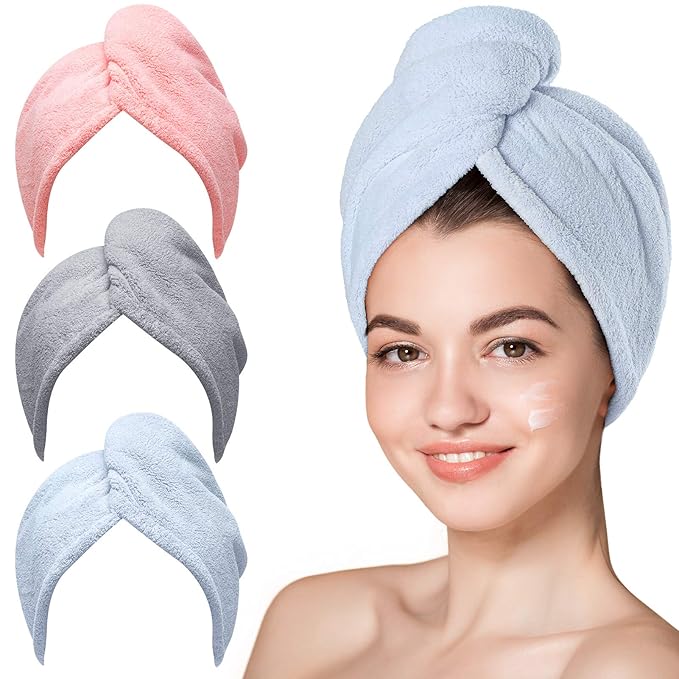 Hicober Microfiber Hair Towel - 3 Packs