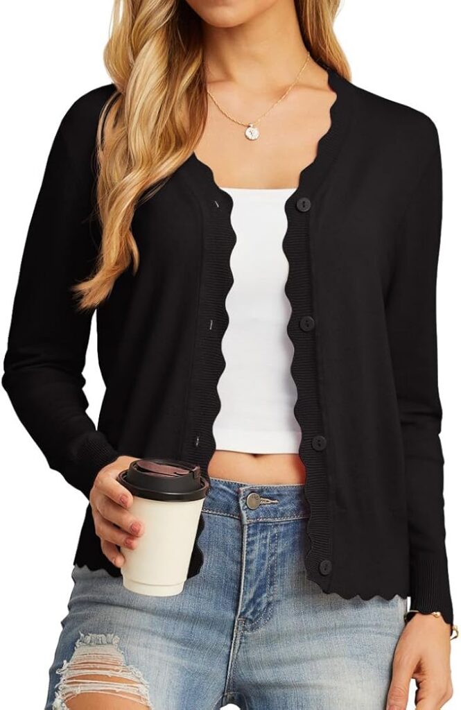 GRECERELLE V-Neck Cardigan Knit Sweater