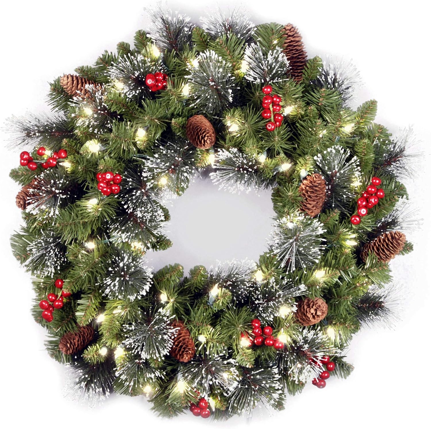 Pre-Lit Artificial Christmas Wreath